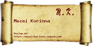 Mezei Korinna névjegykártya